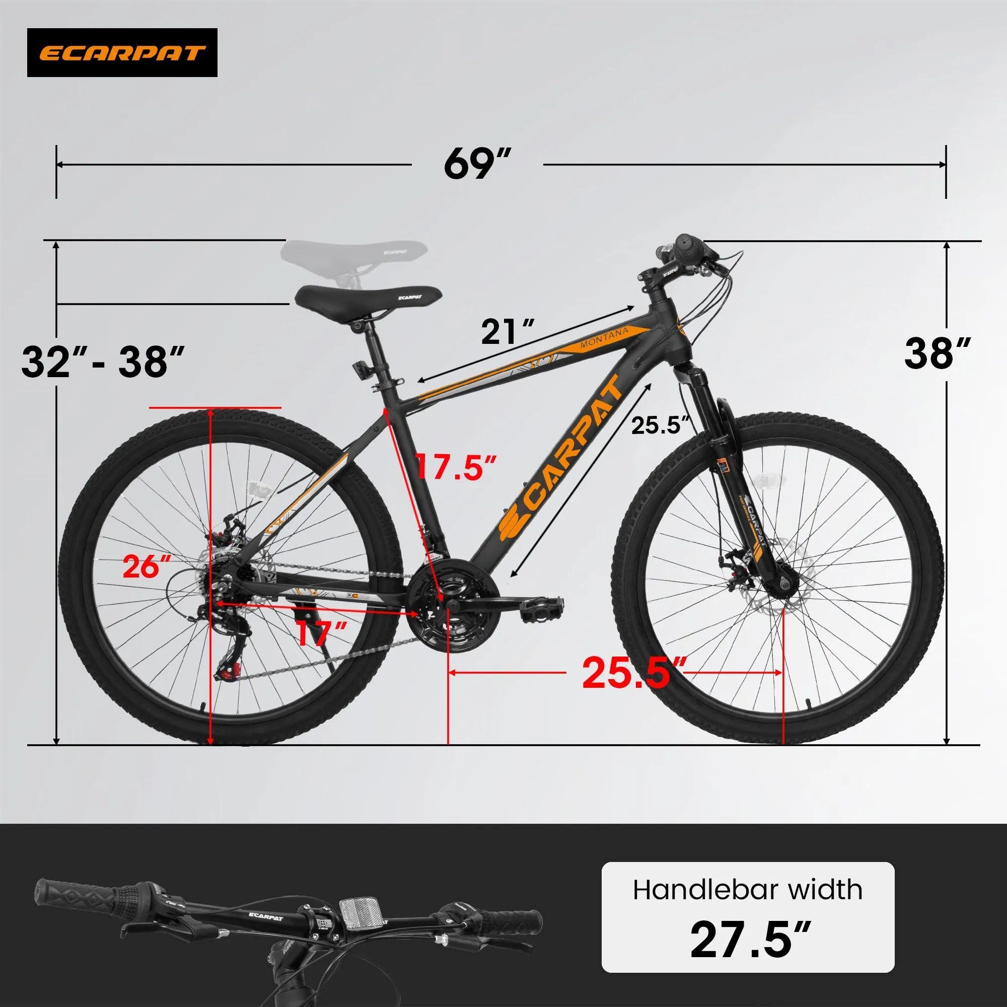 A26322 26-inch mountain bike adult aluminum frame shock absorbing front fork bike 21-speed disc brake mountain bike