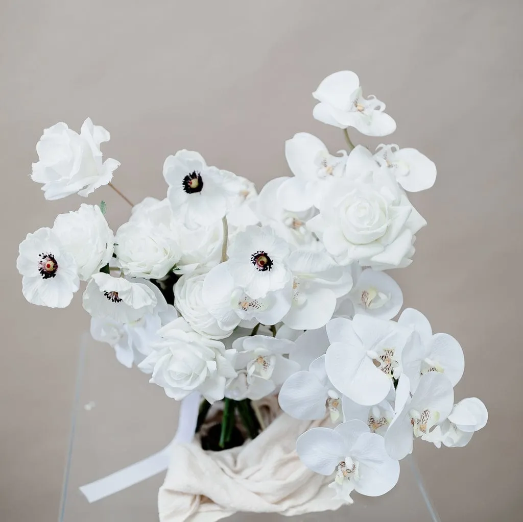 Artificial Flowers Bridal Bouquet - All White