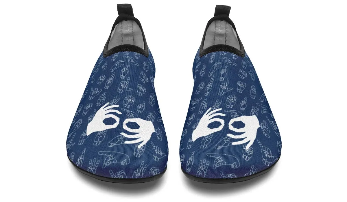 ASL Interpreter Aqua Barefoot Shoes