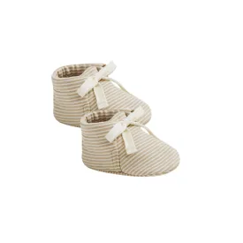 Baby Booties | Latte Micro Stripe