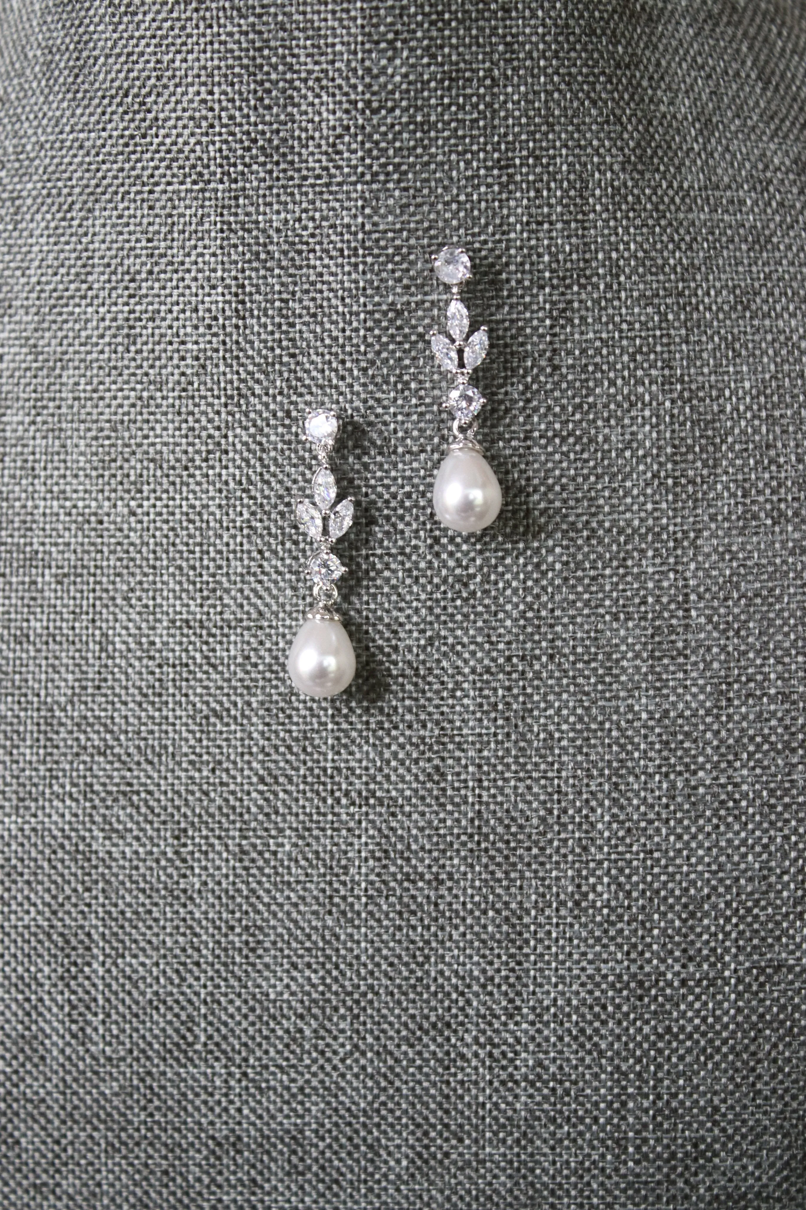 BLAISE Simulated Diamond and Pearl Drop Earrings