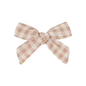 Bow Clip - Pink Gingham