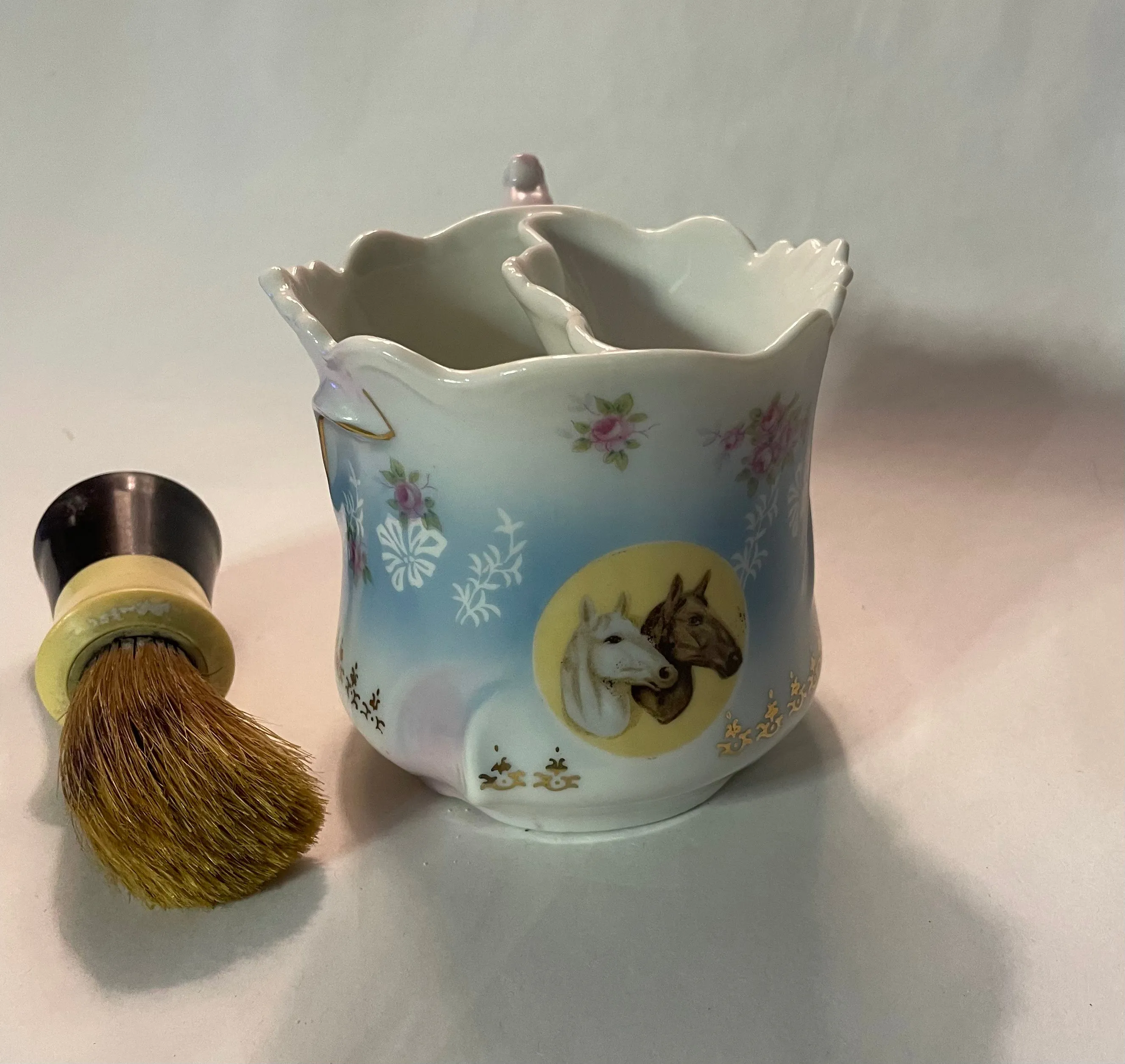 Brandenburg Porcelain Shaving Mug & Brush