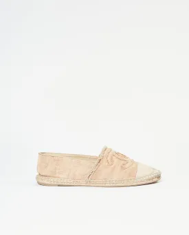 Chanel Beige CC Canvas Logo Espadrilles - 38