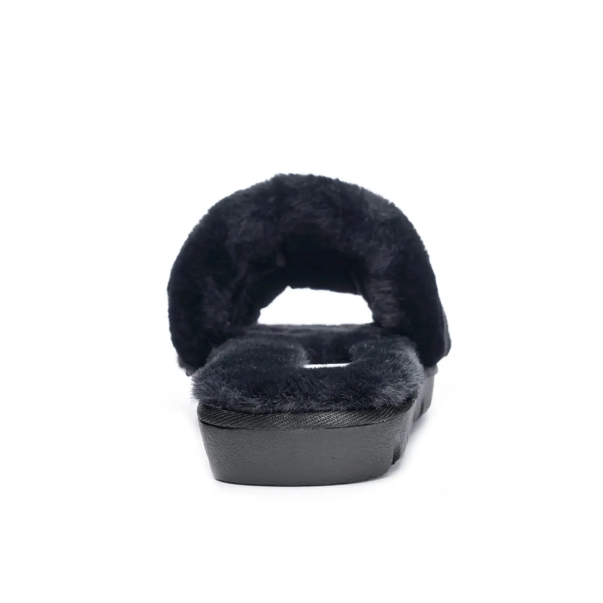 Chinese Laundry Rally Faux Fur Slide Slippers - Black