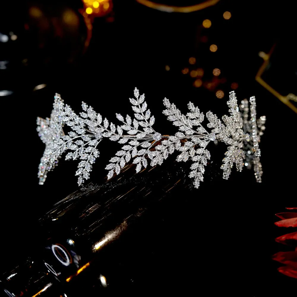 Fashion Bride Headband Crystal Leaf Hair Band