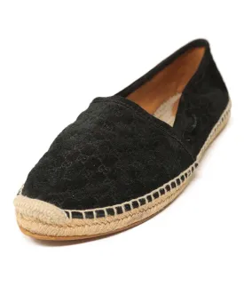 Gucci Black Monogram Suede Espadrilles sz 8.5