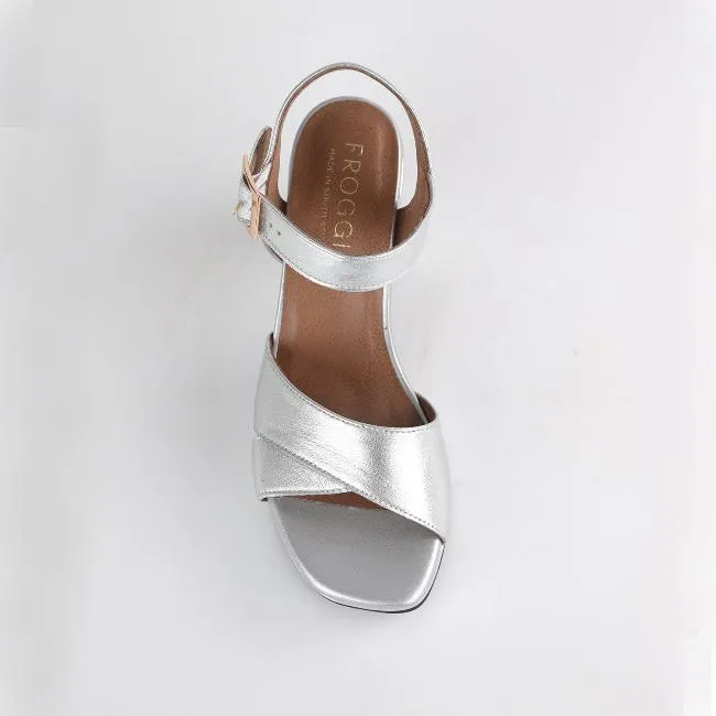 High Heel Platform Sandal in Sliver - 12676