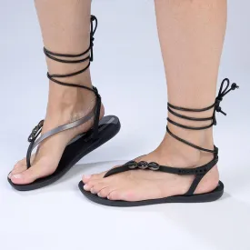 Ipanema Ankle Wrap Thong Sandals - Black