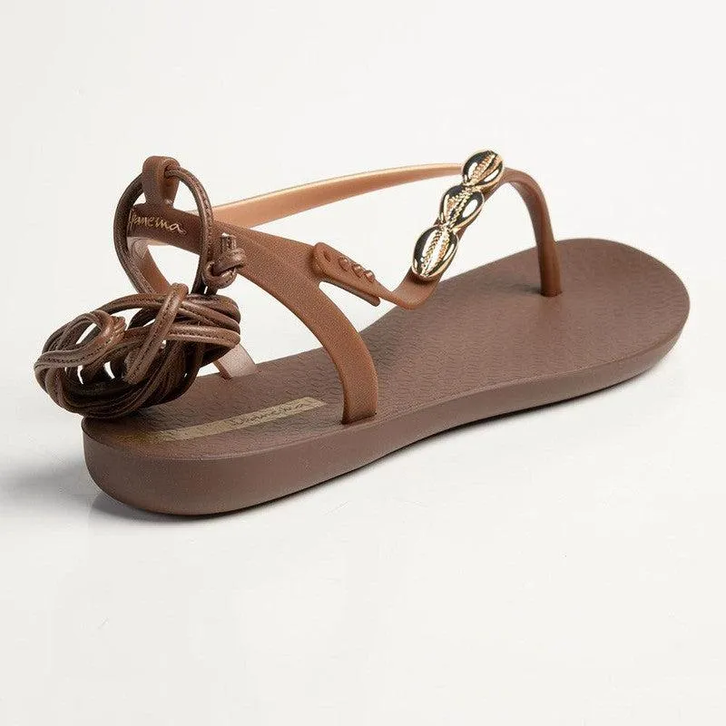 Ipanema Ankle Wrap Thong Sandals - Brown