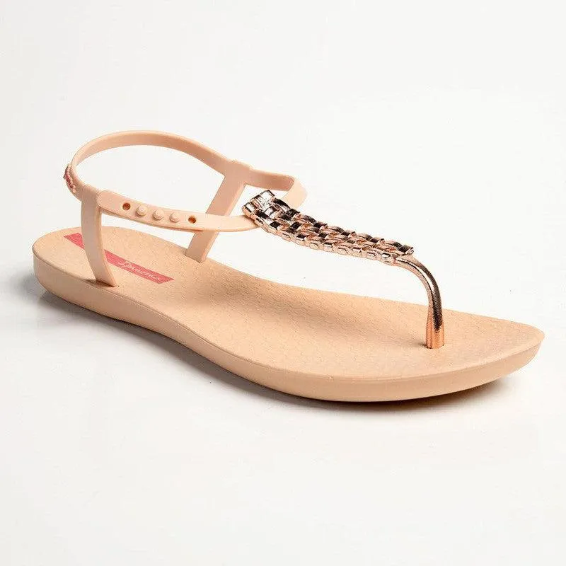 Ipanema Reba Glam Thong Sling Back Sandals - Beige/Pink