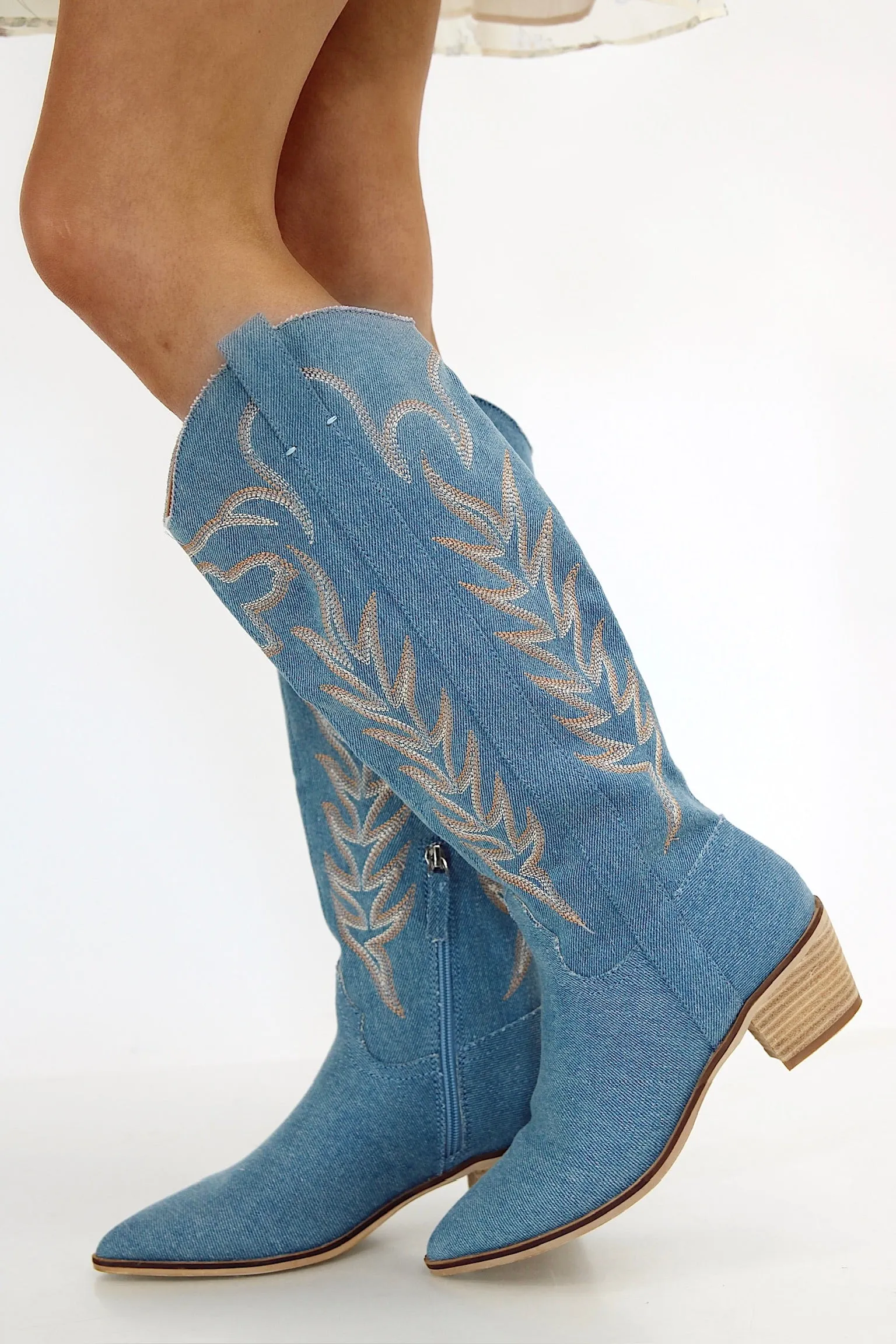 Keep Walking Denim Western Boots