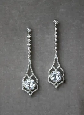 LILLIAN Simulated Diamond Statement Earrings