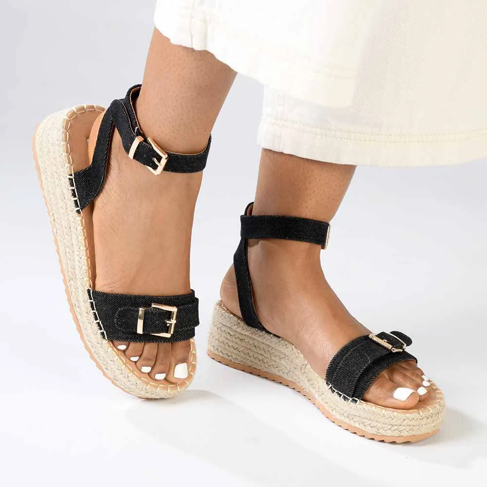 Madison Lettie Fashion Comfort Sandals - Black